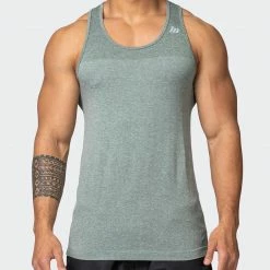 Muscle Nation Seamless Tank - Khaki Marl