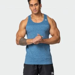 Muscle Nation Seamless Tank - Navy Marl Mens