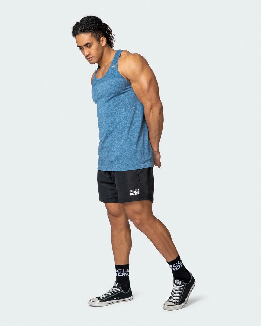 Muscle Nation Seamless Tank - Navy Marl Mens 5 Muscle Nation Seamless Tank - Navy Marl Mens