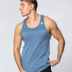 Muscle Nation Seamless Tank - Navy Marl Mens 14 Muscle Nation Seamless Tank - Navy Marl Mens
