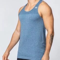 Muscle Nation Seamless Tank - Navy Marl Mens 15 Muscle Nation Seamless Tank - Navy Marl Mens