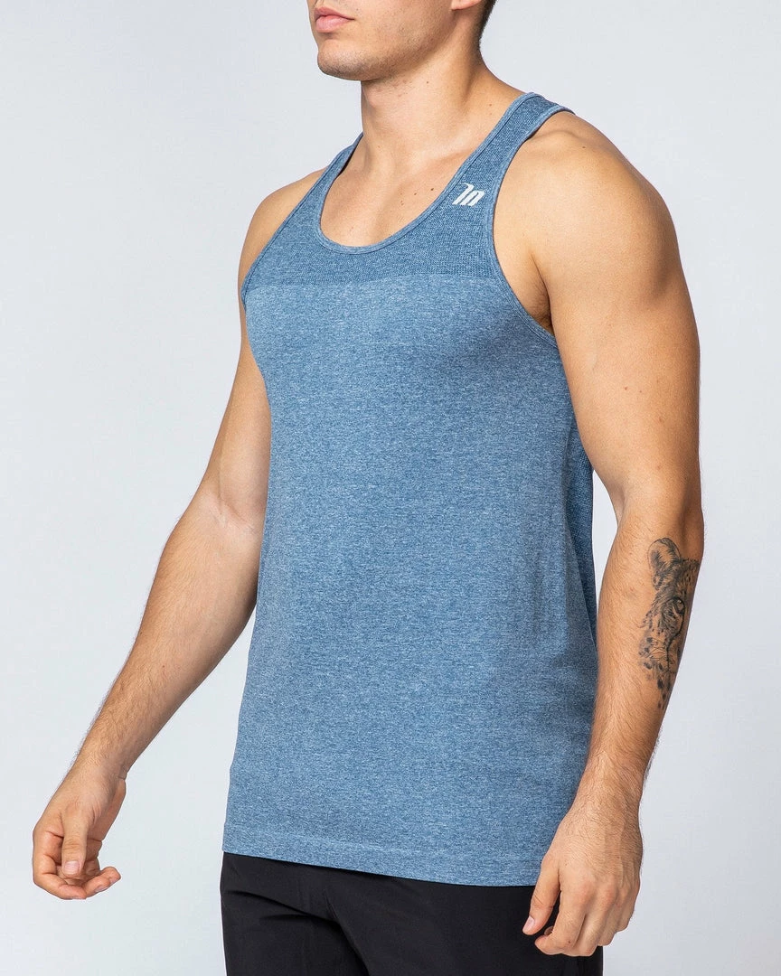 Muscle Nation Seamless Tank - Navy Marl Mens 7 Muscle Nation Seamless Tank - Navy Marl Mens