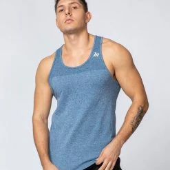 Muscle Nation Seamless Tank - Navy Marl Mens 19 Muscle Nation Seamless Tank - Navy Marl Mens