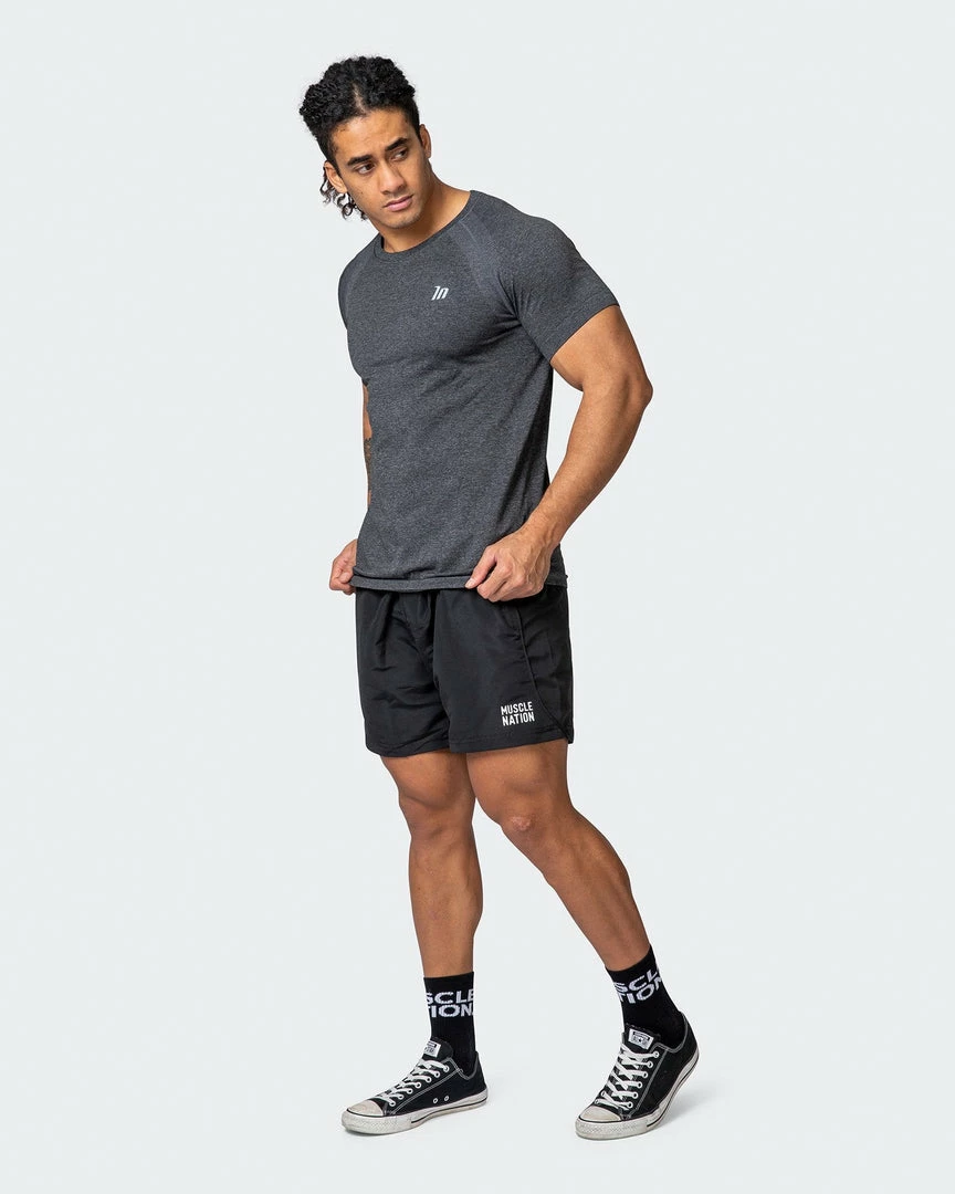 Muscle Nation Mens Seamless Tee - Charcoal Marl 5 Muscle Nation Mens Seamless Tee - Charcoal Marl