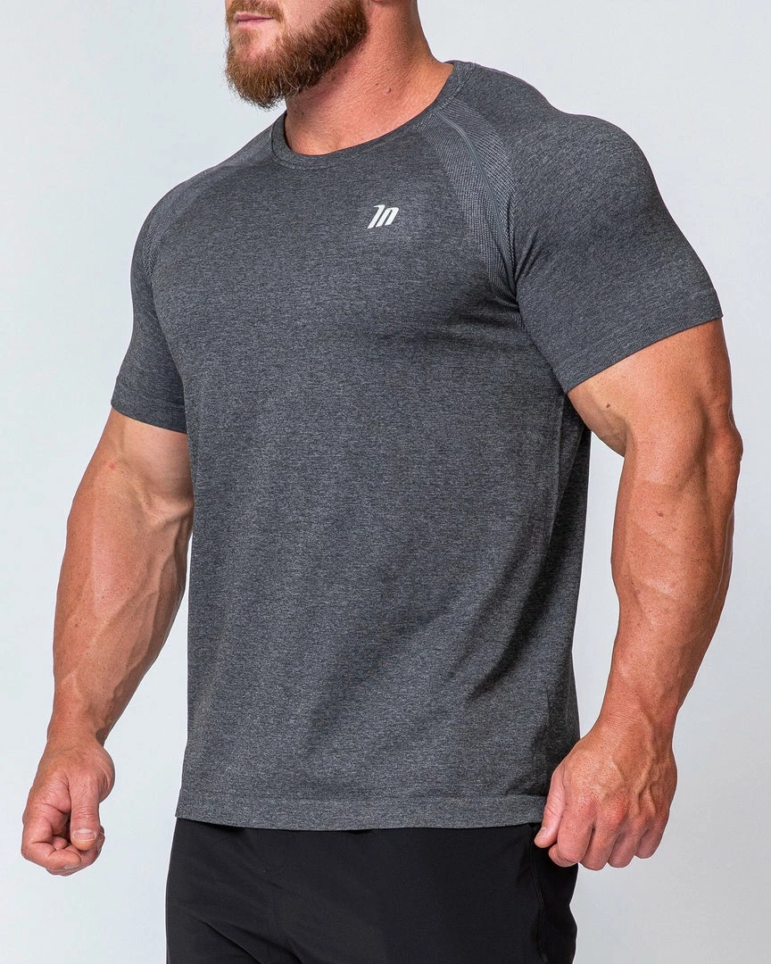 Muscle Nation Mens Seamless Tee - Charcoal Marl 8 Muscle Nation Mens Seamless Tee - Charcoal Marl