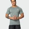 Muscle Nation Mens Seamless Tee - Khaki Marl 1 Muscle Nation Mens Seamless Tee - Khaki Marl