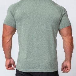 Muscle Nation Mens Seamless Tee - Khaki Marl