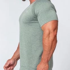 Muscle Nation Mens Seamless Tee - Khaki Marl