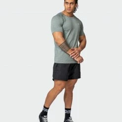 Muscle Nation Mens Seamless Tee - Khaki Marl