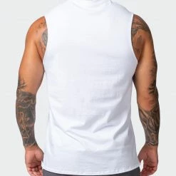 Muscle Nation Slash Multi Vintage Tank - Washed White