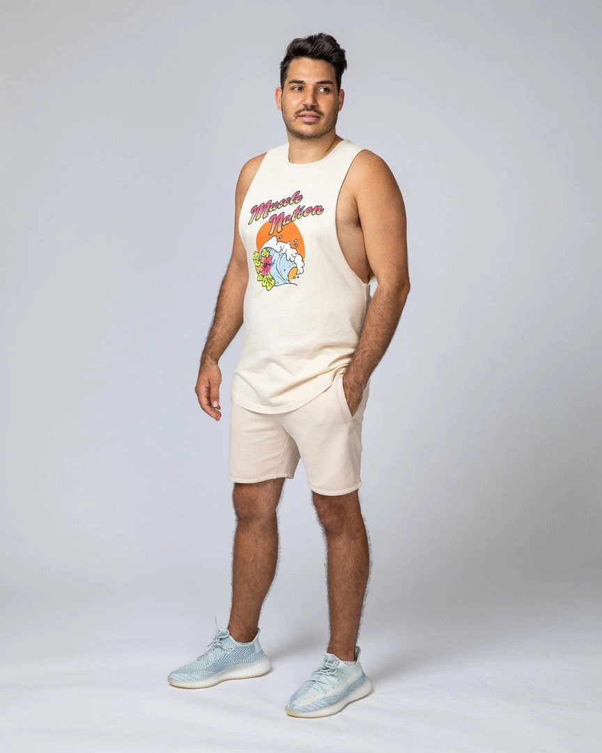 Muscle Nation Mens Surf Shorts - Sand 4 Muscle Nation Mens Surf Shorts - Sand