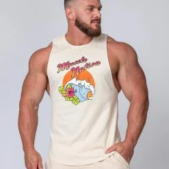Muscle Nation Mens Surf Tank - Sand