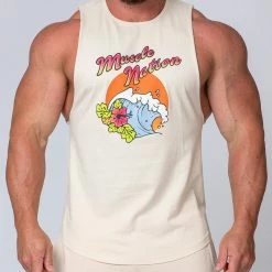 Muscle Nation Mens Surf Tank - Sand