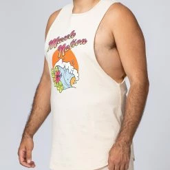 Muscle Nation Mens Surf Tank - Sand