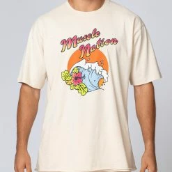 Muscle Nation Mens Surf Tee - Sand