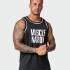 Muscle Nation 30% EOFY SALE Team MN Basketball Jersey - Black