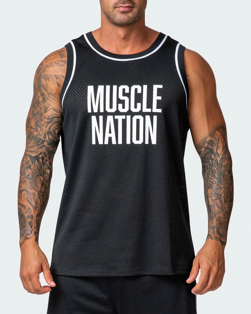 Muscle Nation 30% EOFY SALE Team MN Basketball Jersey - Black 4 Muscle Nation 30% EOFY SALE Team MN Basketball Jersey - Black