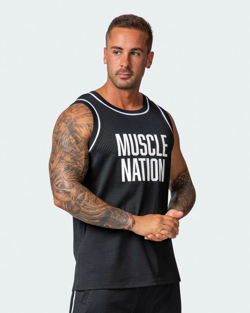 Muscle Nation 30% EOFY SALE Team MN Basketball Jersey - Black 9 Muscle Nation 30% EOFY SALE Team MN Basketball Jersey - Black