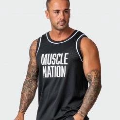 Muscle Nation 30% EOFY SALE Team MN Basketball Jersey - Black 18 Muscle Nation 30% EOFY SALE Team MN Basketball Jersey - Black