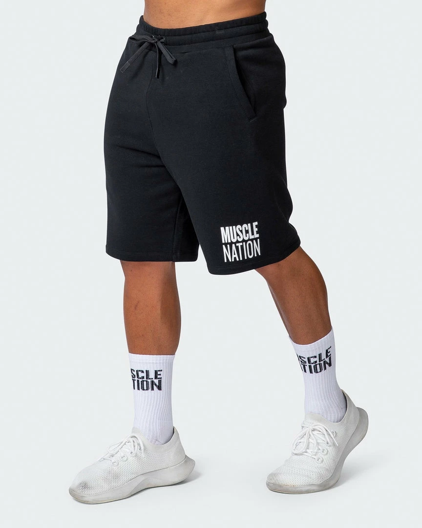 Muscle Nation Mens Unwind Shorts - Black 5 Muscle Nation Mens Unwind Shorts - Black