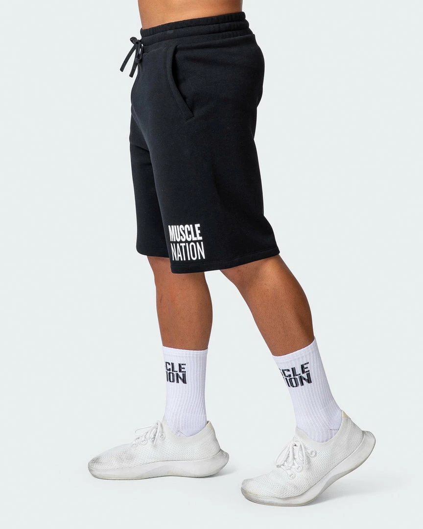 Muscle Nation Mens Unwind Shorts - Black 6 Muscle Nation Mens Unwind Shorts - Black