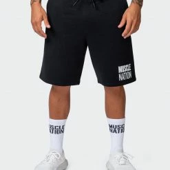 Muscle Nation Mens Unwind Shorts - Black 16 Muscle Nation Mens Unwind Shorts - Black