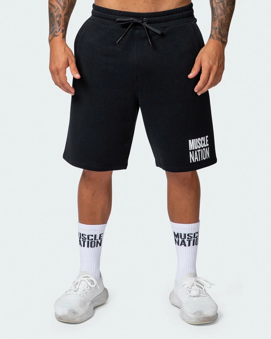 Muscle Nation Mens Unwind Shorts - Black 9 Muscle Nation Mens Unwind Shorts - Black
