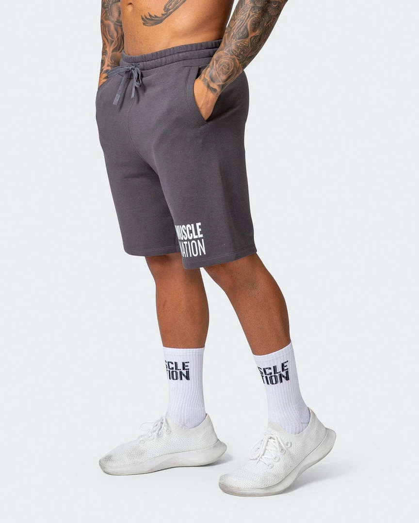 Muscle Nation Mens Unwind Shorts - Charcoal 10 Muscle Nation Mens Unwind Shorts - Charcoal