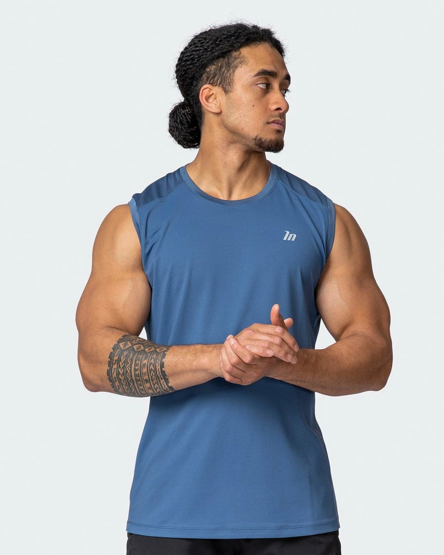Muscle Nation Ventilation Tank - Denim Blue In The Limelight 3 Muscle Nation Ventilation Tank - Denim Blue In The Limelight