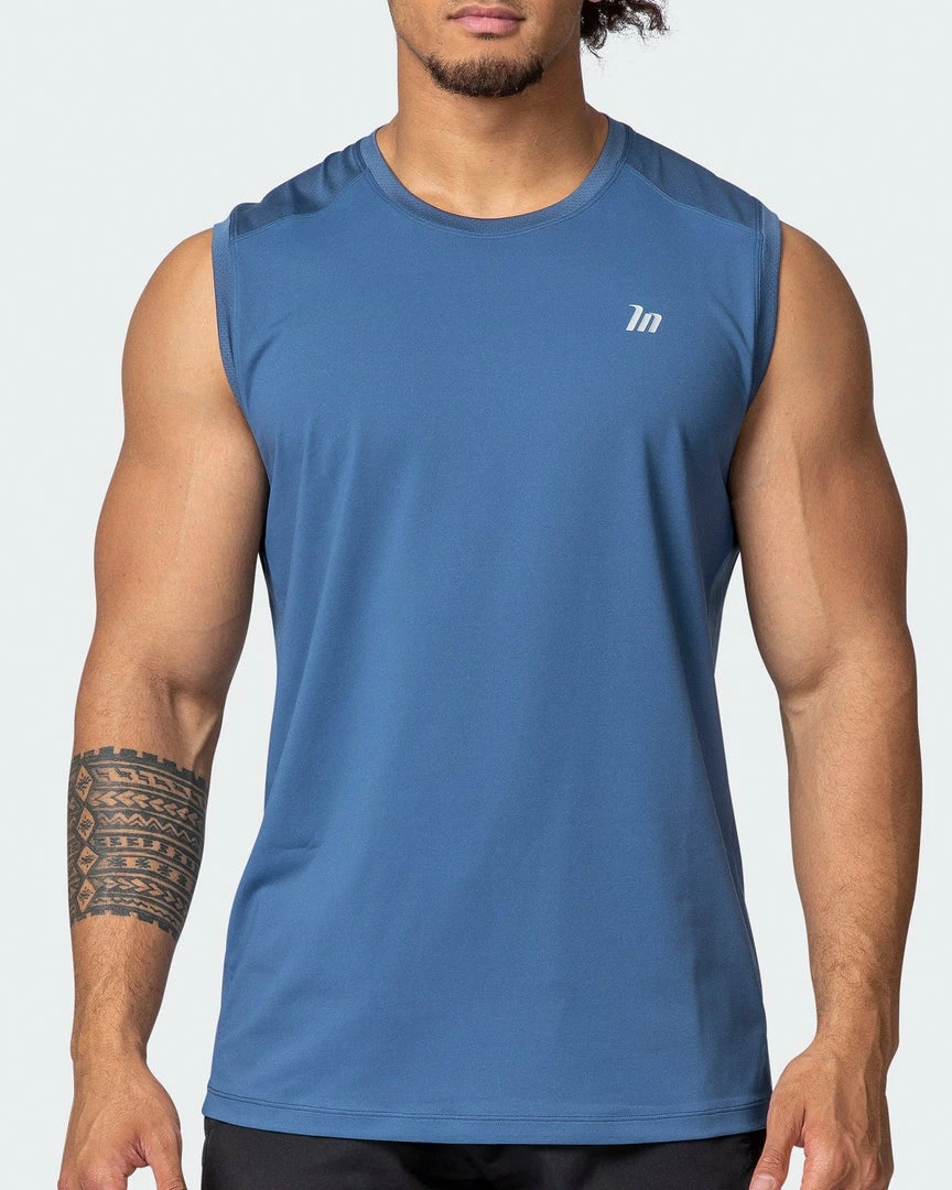 Muscle Nation Ventilation Tank - Denim Blue In The Limelight 4 Muscle Nation Ventilation Tank - Denim Blue In The Limelight