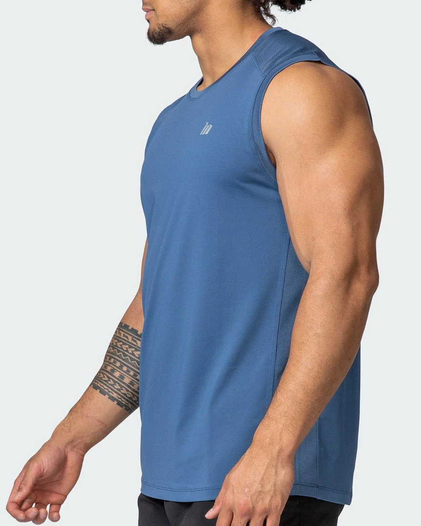 Muscle Nation Ventilation Tank - Denim Blue In The Limelight 6 Muscle Nation Ventilation Tank - Denim Blue In The Limelight