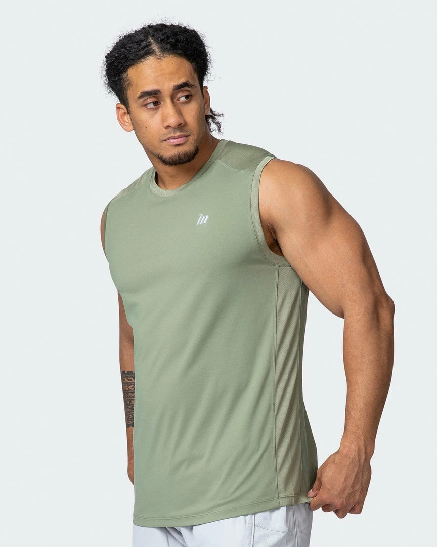 Muscle Nation Ventilation Tank - Sage Green 3 Muscle Nation Ventilation Tank - Sage Green