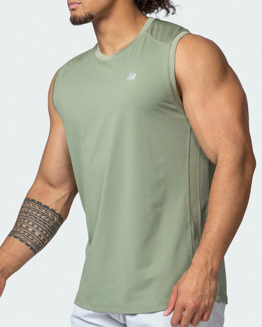 Muscle Nation Ventilation Tank - Sage Green 5 Muscle Nation Ventilation Tank - Sage Green