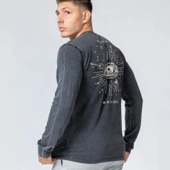 Muscle Nation Vintage Long Sleeve - Cosmic Washed Black