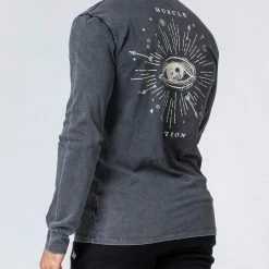 Muscle Nation Vintage Long Sleeve - Cosmic Washed Black