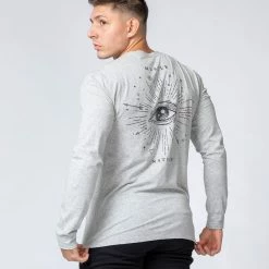 Muscle Nation Winter Vintage Long Sleeve - Cosmic Washed Light Grey