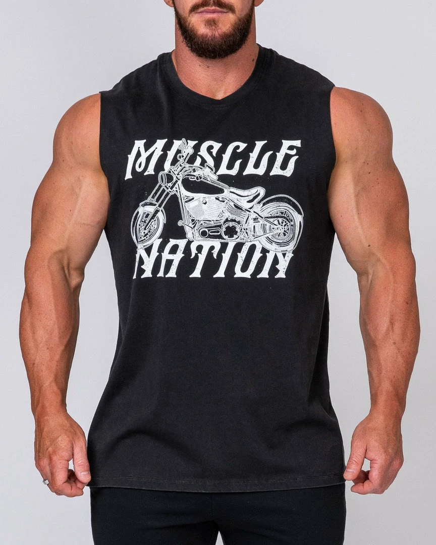 Muscle Nation Mens Vintage Tank - Motorbike 3 Muscle Nation Mens Vintage Tank - Motorbike