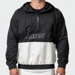 Muscle Nation Mens Weightless Windbreaker - Black / Dew