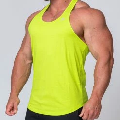 Muscle Nation Y Back Singlet - Acid Lime Mens