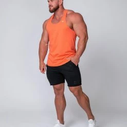 Muscle Nation Y Back Singlet - Hot Coral Mens