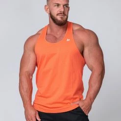 Muscle Nation Y Back Singlet - Hot Coral Mens