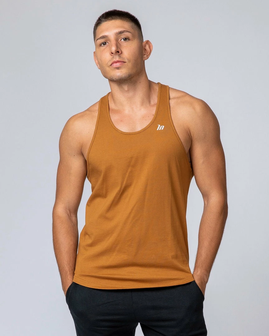 Muscle Nation Y Back Singlet - Latte Mens 3 Muscle Nation Y Back Singlet - Latte Mens