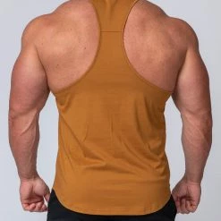 Muscle Nation Y Back Singlet - Latte Mens 12 Muscle Nation Y Back Singlet - Latte Mens