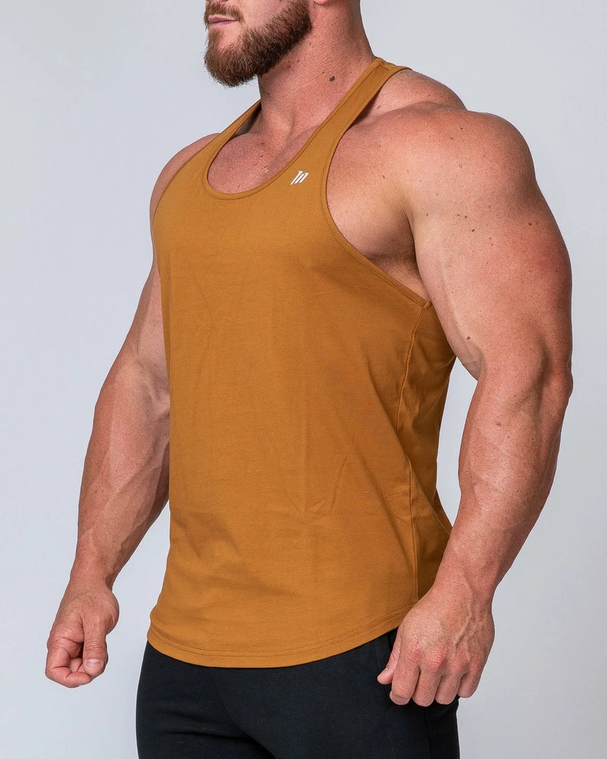 Muscle Nation Y Back Singlet - Latte Mens 8 Muscle Nation Y Back Singlet - Latte Mens