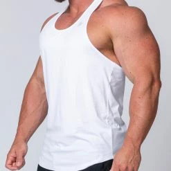 Muscle Nation Y Back Singlet - White