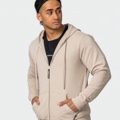Muscle Nation Zip Up Hoodie - Bone