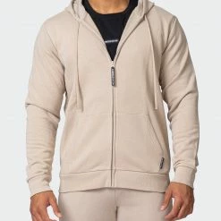 Muscle Nation Zip Up Hoodie - Bone