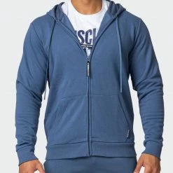 Muscle Nation Athletica Zip Up Hoodie - Denim Blue