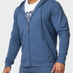 Muscle Nation Athletica Zip Up Hoodie - Denim Blue