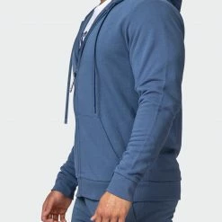 Muscle Nation Athletica Zip Up Hoodie - Denim Blue